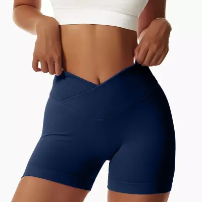 Women's Patchwork Cotton Blend Yoga Shorts