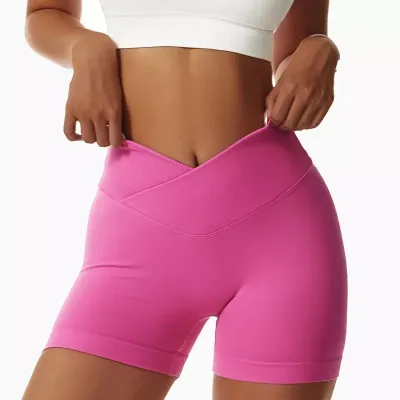 Women's Patchwork Cotton Blend Yoga Shorts