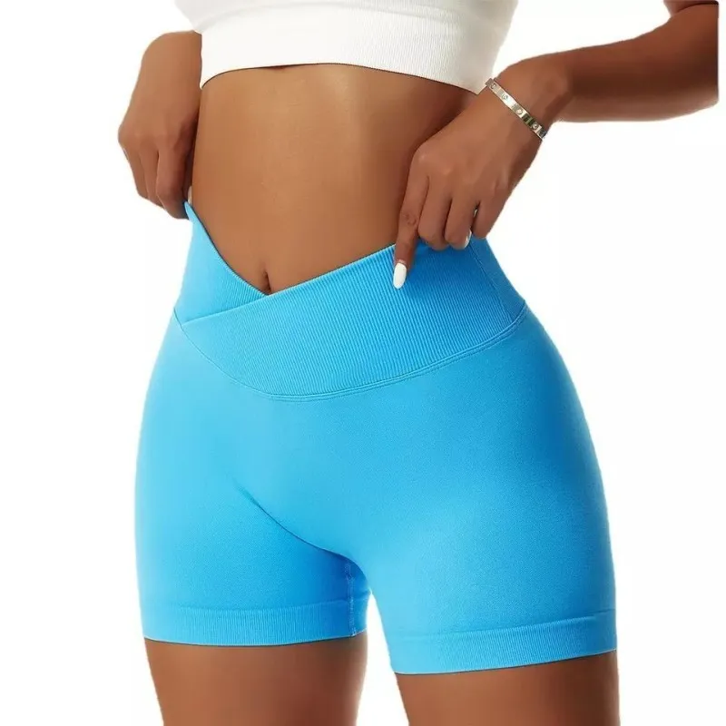 Women's Patchwork Cotton Blend Yoga Shorts