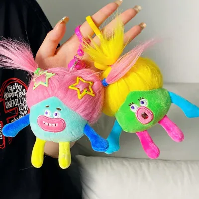Llavero de muñeco feo con colgante de bolsa pequeña de peluche de dopamina DIY
