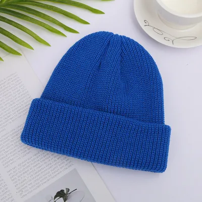 Autumn Winter Neutral Fashion Simple Solid Color Cotton Knitted Hat