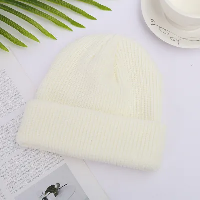Autumn Winter Neutral Fashion Simple Solid Color Cotton Knitted Hat