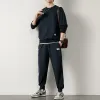A15 Waffle Sweater Suit Navy Blue