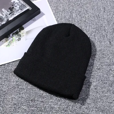 Autumn Winter Neutral Simple Solid Color Knitted Bell Shape Hat