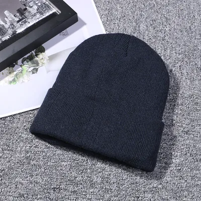 Autumn Winter Neutral Simple Solid Color Knitted Bell Shape Hat