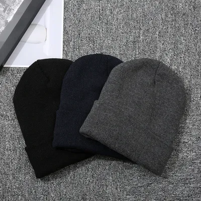 Autumn And Winter Neutral Simple Solid Color Knitted Hat