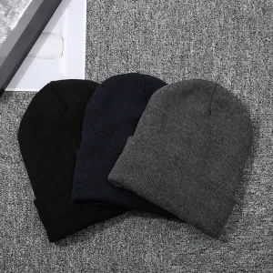 Autumn Winter Neutral Simple Solid Color Knitted Bell Shape Hat