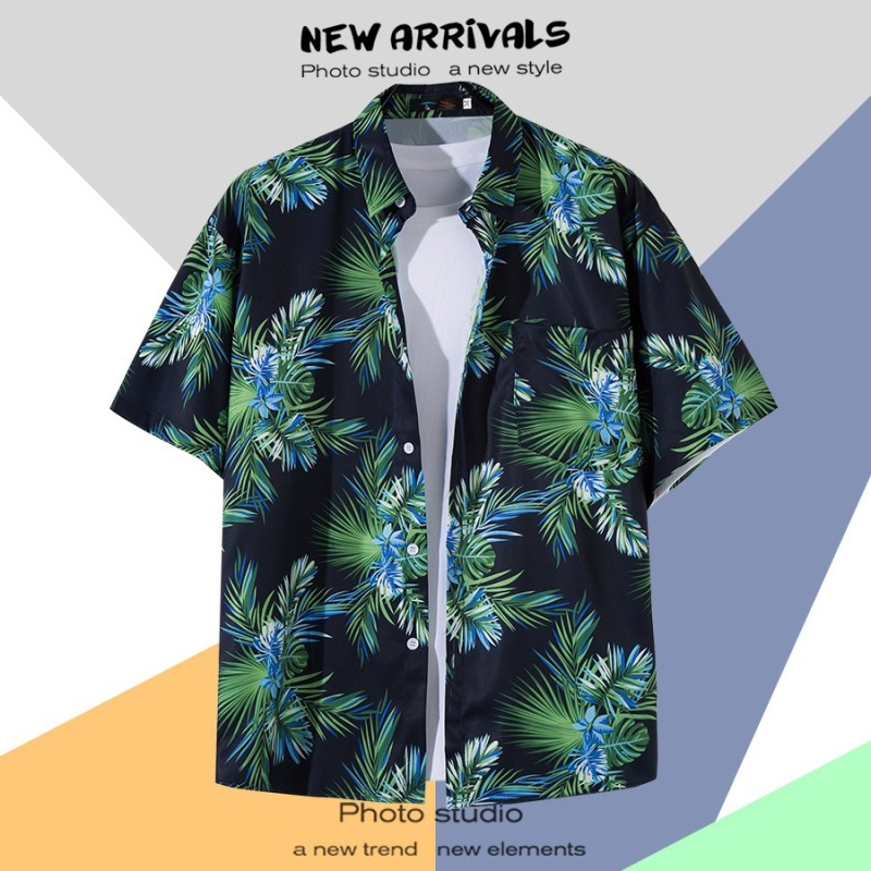 Wholesale Men Fashion Leisure Holiday Floral Short Sleeve Wholesale Men Fashion Leisure Holiday Floral Short Sleeve