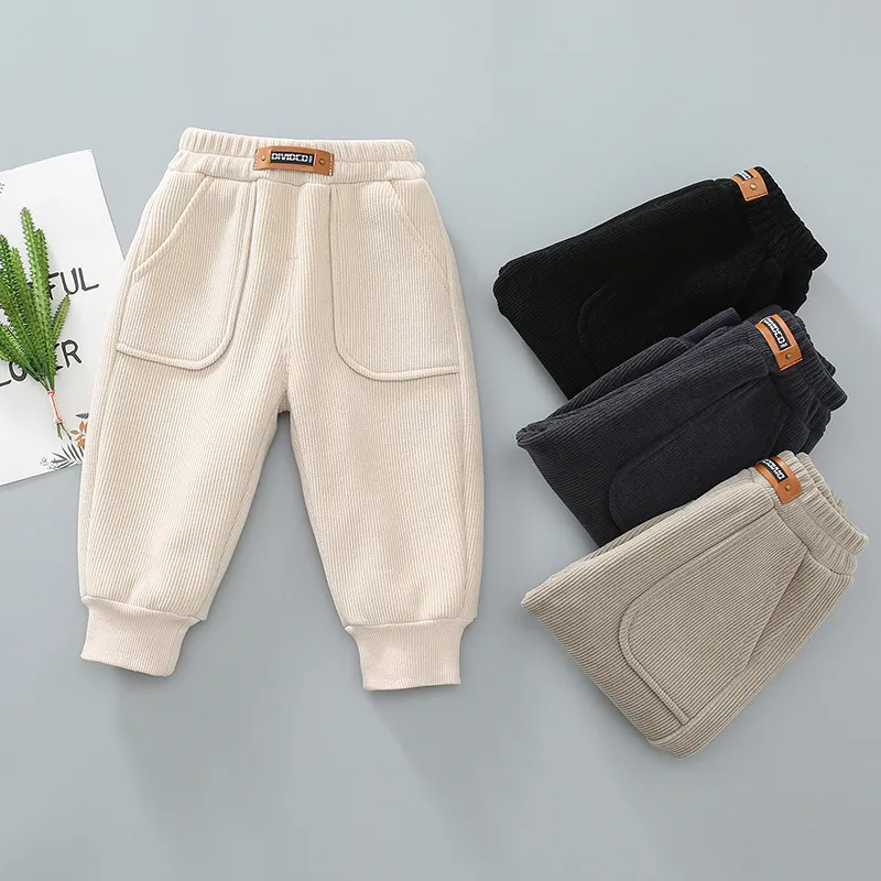 Kids Toddler Boys Girls Autumn Winter Fashion Casual Solid Color Corduroy Pants