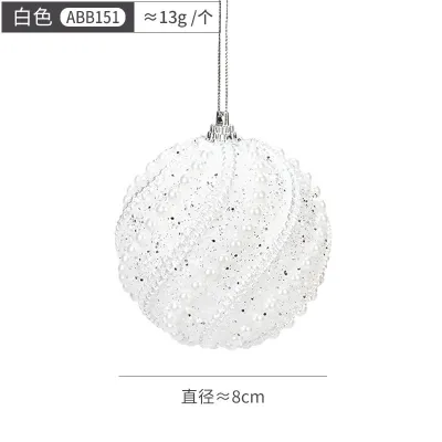 Cartoon Christmas Tree Decoration Christmas Ball Pearl Rhinestone Pendant Bubble 8CM