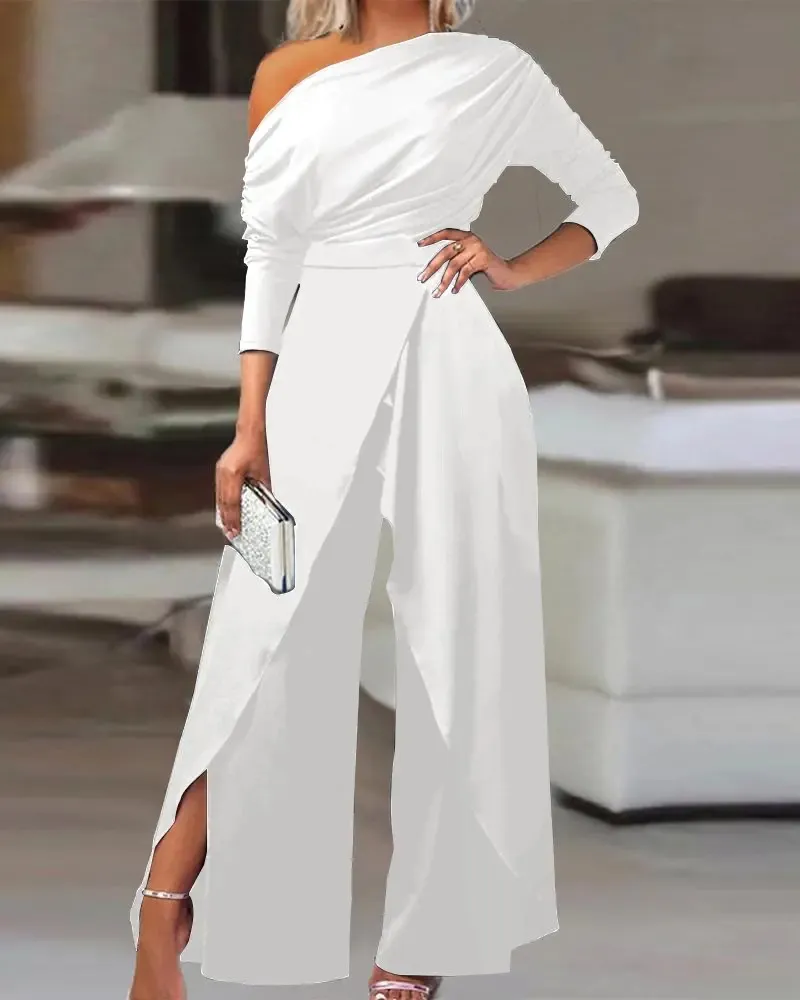  Pianpianzi Long Sleeve Jumpsuits for Women Elegant Elastic  Bodysuits Solid Women's Jumpsuits Short Jumpsuits for Women Evening White :  ביגוד, נעליים ותכשיטים