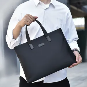 Men Business Office Solid Color Oxford Computer Handle Bag