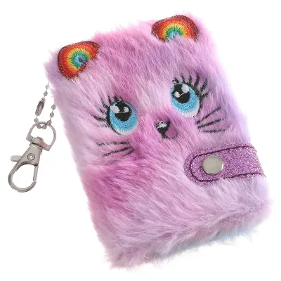 Cartoon Cute Cat Plush Notebook Wireless Glue Bound