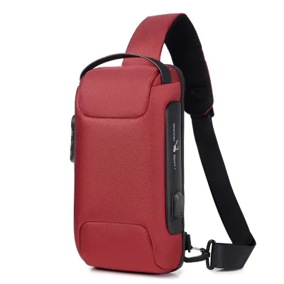 Men Fashion Casual Oxford Cloth Password Zip Lock Chest Bag