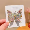 Pink Flash Drill Butterfly Hairpin