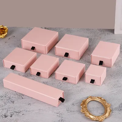 Simple Paper Cardboard Ring Earrings Necklace Bracelet Jewelry Packaging Gift Box