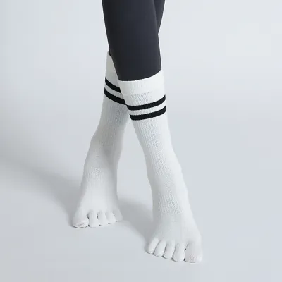 Women Long Parallel Bars Yoga Non-Slip Five-Finger Socks