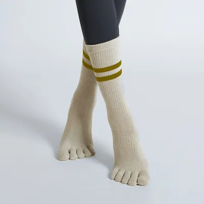 Women Long Parallel Bars Yoga Non-Slip Five-Finger Socks