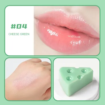 VINCINER Women Creative Cute Cheese Temperature Change Lip Balm Moisturizing