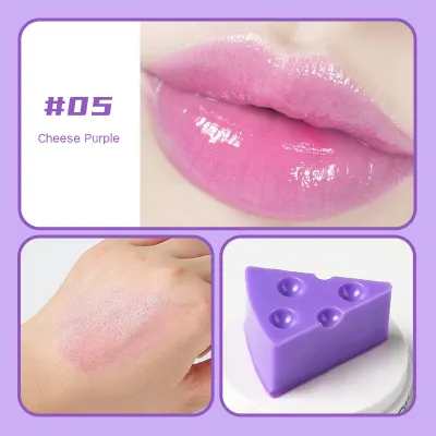 VINCINER Women Creative Cute Cheese Temperature Change Lip Balm Moisturizing