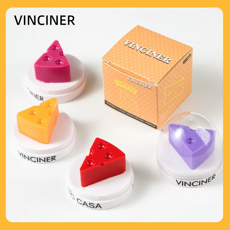 VINCINER Women Creative Cute Cheese Temperature Change Lip Balm Moisturizing