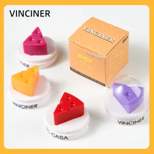 VINCINER Women Creative Cute Cheese Temperature Change Lip Balm Moisturizing