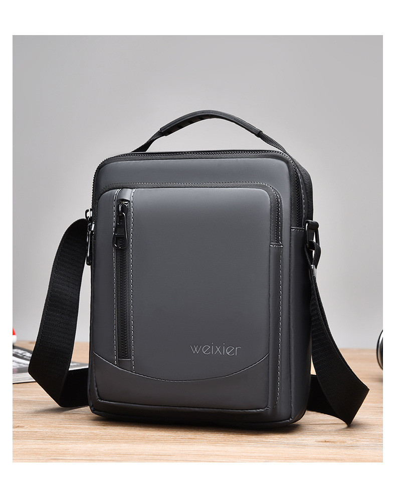Wholesale Men Casual Basic Commuter Zipper PU Crossbody Bag