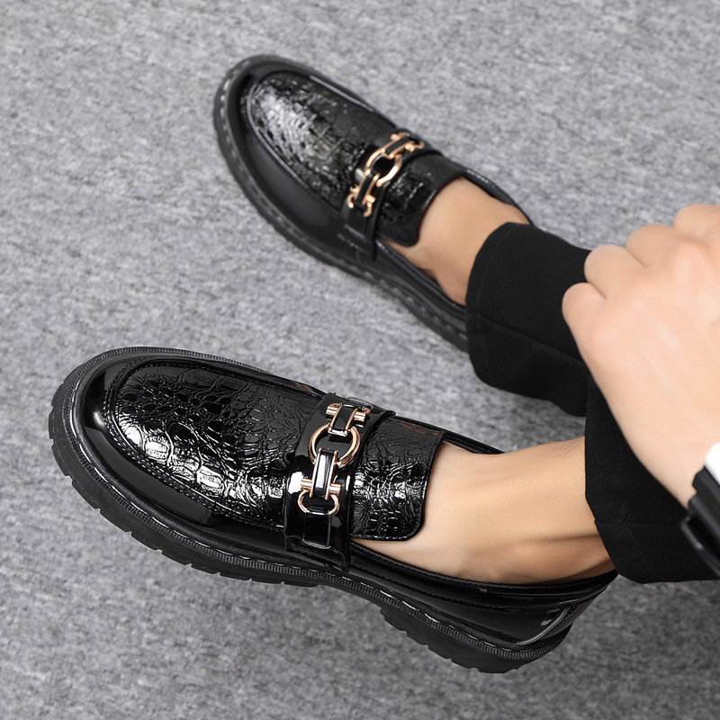 Wholesale Men Fashion Casual British Style Crocodile Round