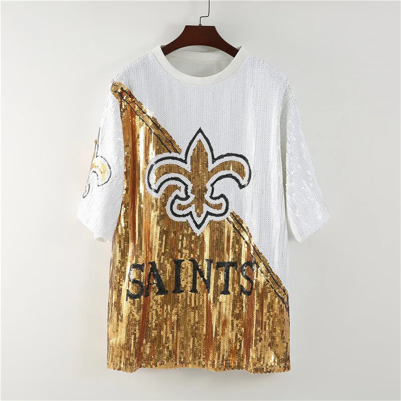 Women Fashion Letter Sequin Mini Dress Street Hipster