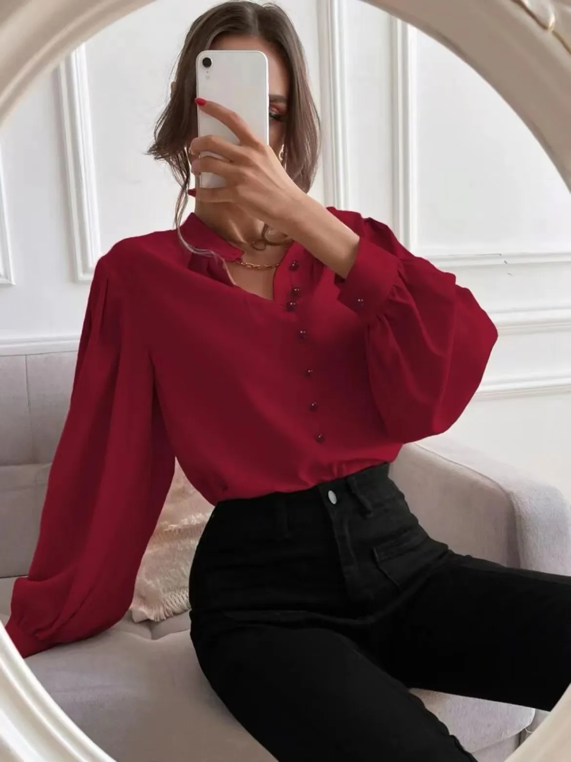 GOLDPKF Women's Long Sleeve T Shirts Color Block Lebanon