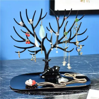 Creative Deer Antlers Tree Jewelry Stand Earrings Necklace Display Stand Art Wind