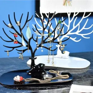 Soporte de joyería de ciervo creativo, soporte de exhibición de collar, pendientes de árbol con astas