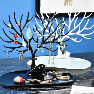 Creative Deer Jewelry Stand Antlers Tree Earrings Necklace Display Stand