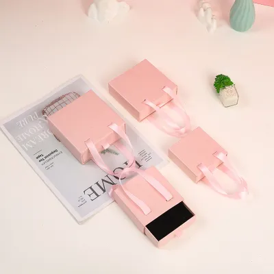 Simple Solid Color Paper Cardboard Jewelry Packaging Box
