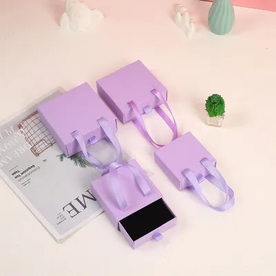 Simple Solid Color Paper Cardboard Jewelry Packaging Box