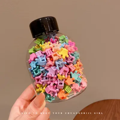 Kids Girls Sweet Candy Color Flower Crown Star Rabbit Acrylic Hairpin