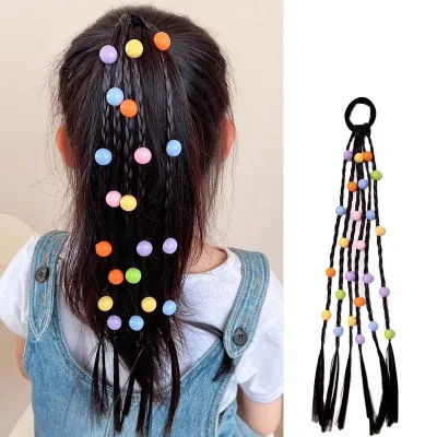 Kids Girls Sweet Cute Heart Star Square Flower Butterfly Wig Braid Hair Rope