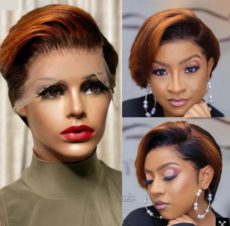 Women Short Exotic Straight Hair Wig with Bangs High Temperature Wire Chemical Fiber Hair Piece