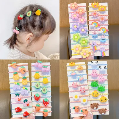 Kids Girls Cute Sweet Candy Color Cartoon Floral Hair Rings