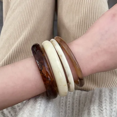Women Fashion Vintage Acrylic Marble Bracelet