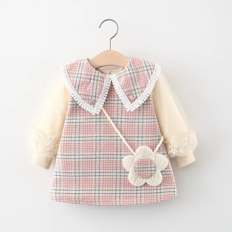 Kids Baby Girls Spring Autumn Cute Sweet Floral Stripe Long Sleeve Princess Dress