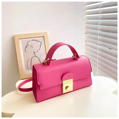 Women Fashion Solid Color Flap PU Crossbody Bag Small