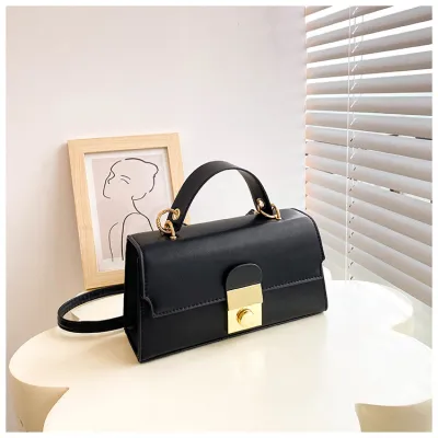Women Fashion Solid Color Flap PU Crossbody Bag Small