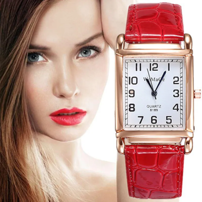 Women Casual Square Dial Quartz Watch with Belt Strap