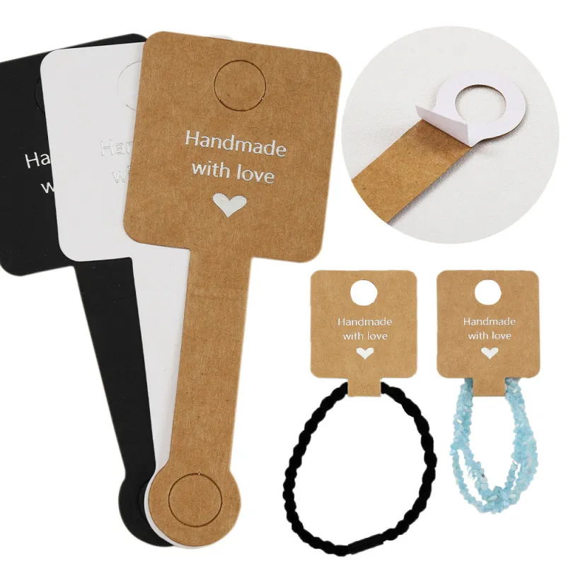 Gift packaging cardboard display cards for bracelets hair ropes jewelry cards with adhesive 50pcs/pack Retro Literature And Art Style