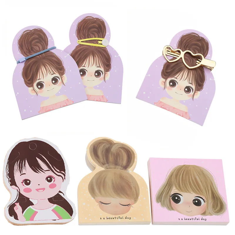 50pcs Cartoon Hair Clip Cardboard Jewelry Packaging Card, Paper Display Card for Diy Hair Accessories, Cute Girl Gift Packaging