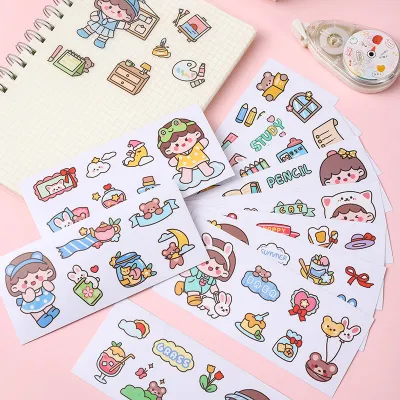 Fashion Cartoon Cute Little Girl Sticker