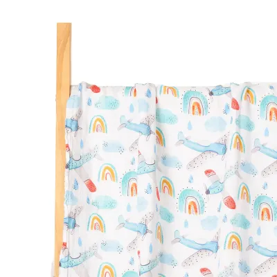 Newborn Baby Summer Muslin Digital Printed Bamboo Cotton Blanket Swaddle 120x110cm