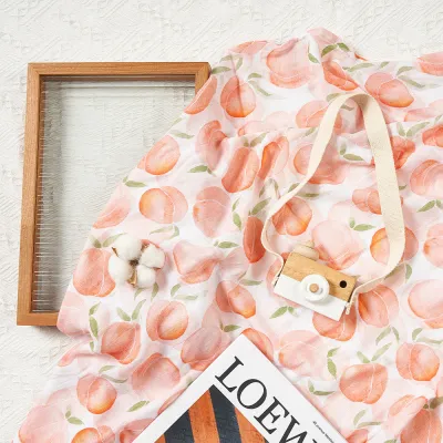 Newborn Baby Summer Muslin Digital Printed Bamboo Cotton Blanket Swaddle 120x110cm