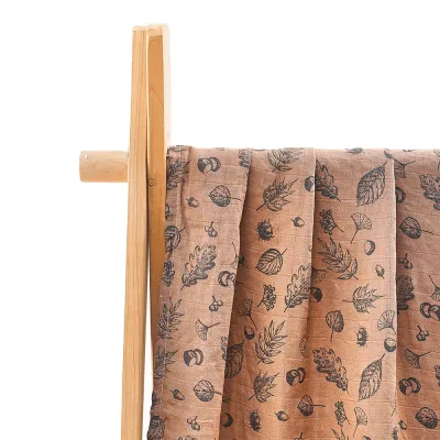 Newborn Baby Summer Muslin Digital Printed Bamboo Cotton Blanket Swaddle 120x110cm